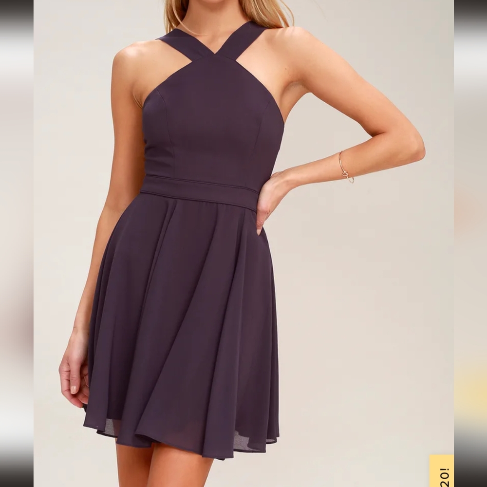 Lulu's Dusty Purple Mini Skater Dress